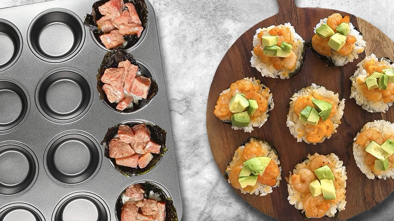 decorated muffins in tin