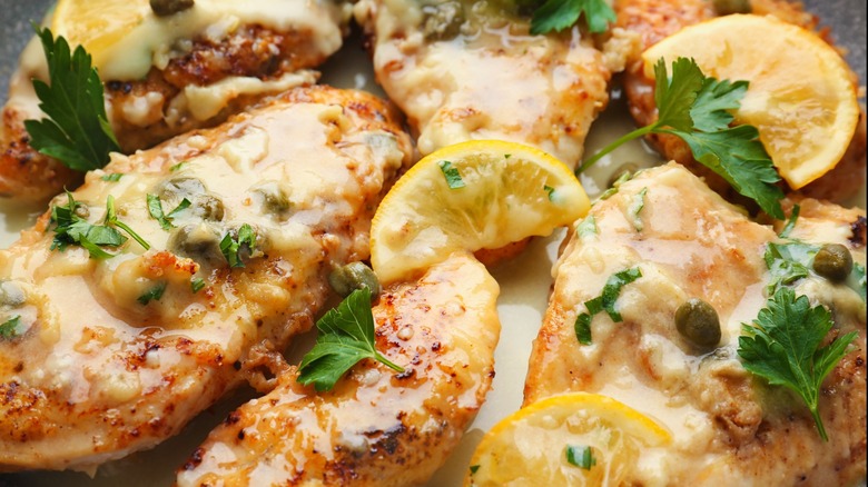 Chicken piccata with lemon and capers