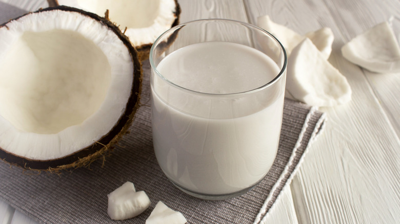 coconut milk and fresh coconuts