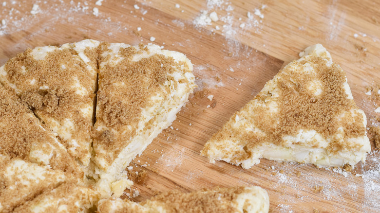 scones topped with brown sugar