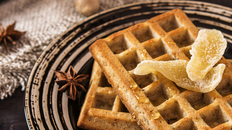 ginger waffles on a plate