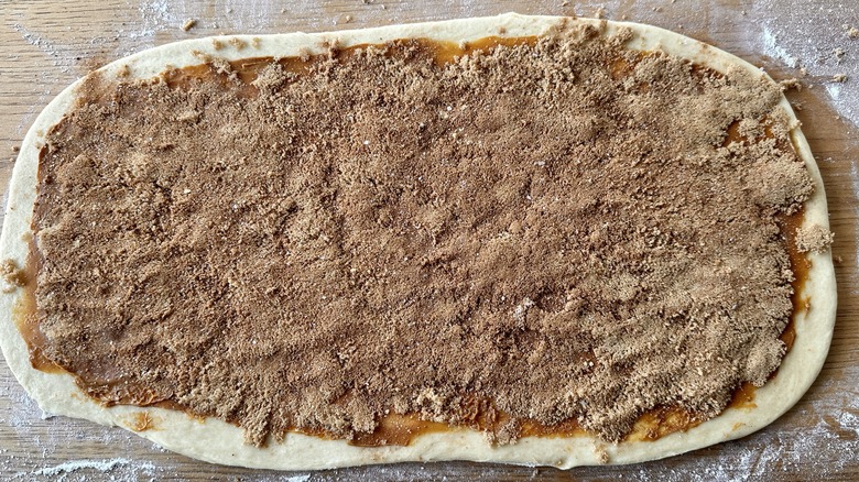 dough with cinnamon sugar topping