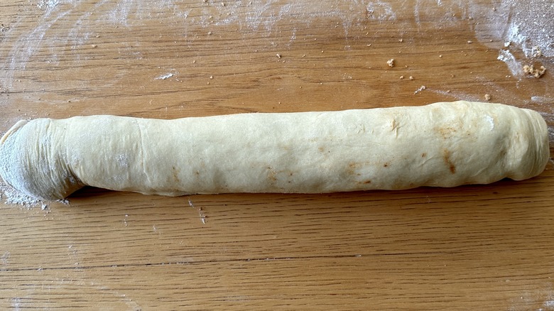 rolled dough shaped in cylinder