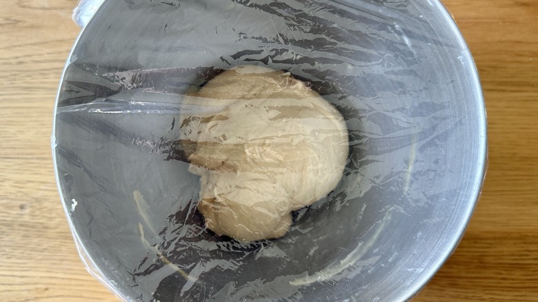 dough rising in bowl