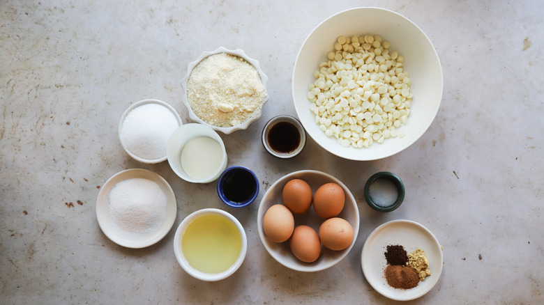 Ingredients for gingerbread chocolate cake