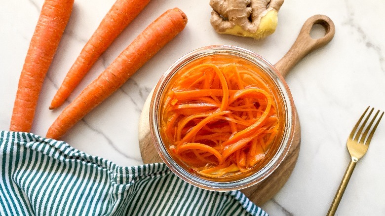 pickled carrots in jar