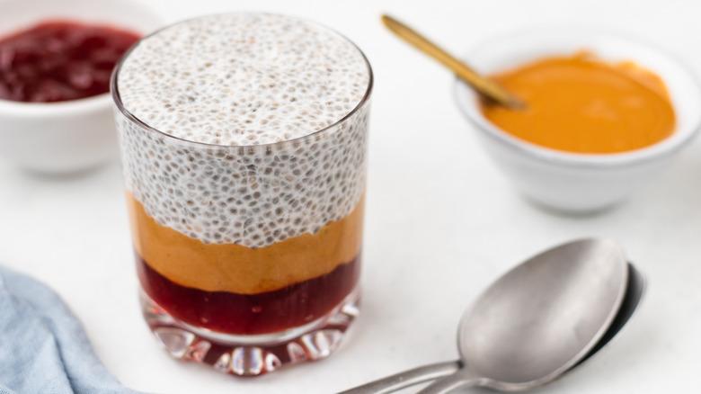 Chia pudding cup and spoon