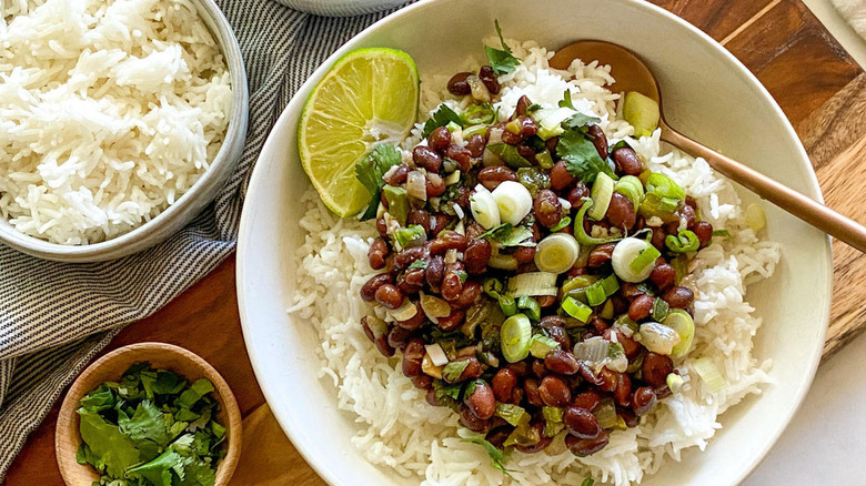 Cuban black beans over rice