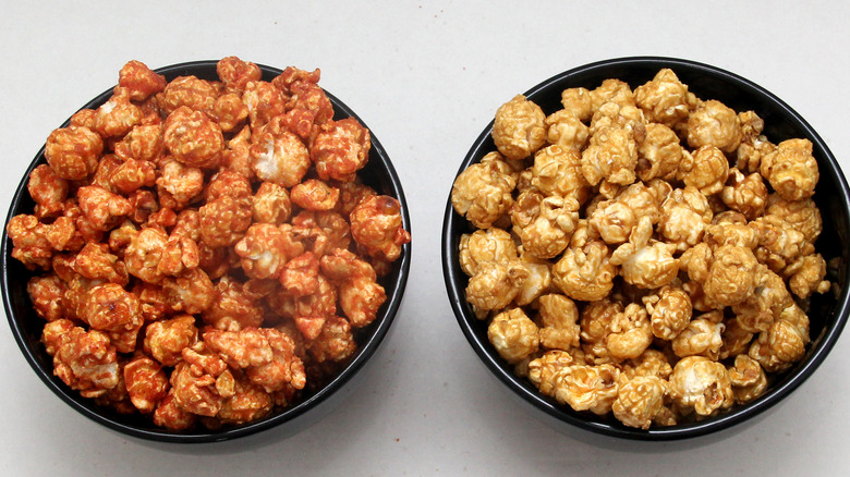 Bowls of caramel corn