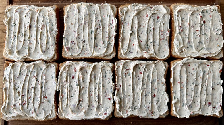 Spicy cucumber open-faced sandwiches