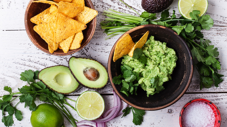 guacamole with chips