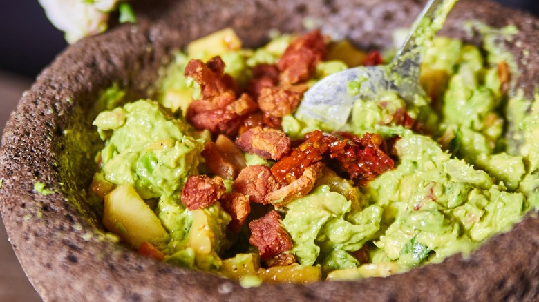 Guacamole with bacon bits