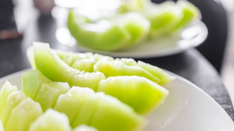 Slices of honeydew melon