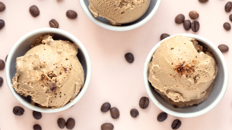 ice cream with espresso topping