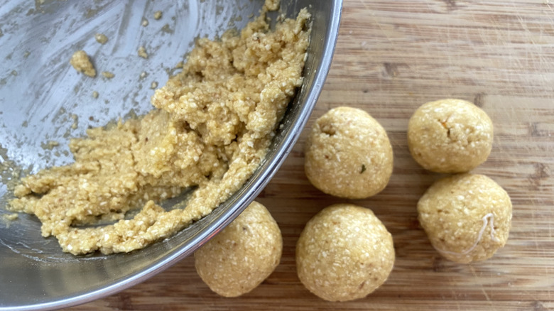 matzo ball mix and formed balls