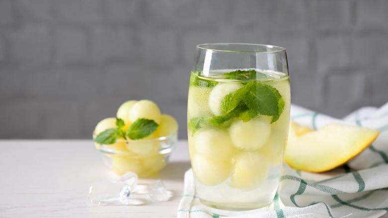 drink served with melon balls