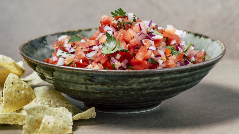 Pico de gallo in a bowl