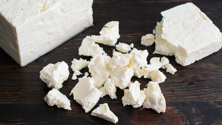 feta crumbled off the block