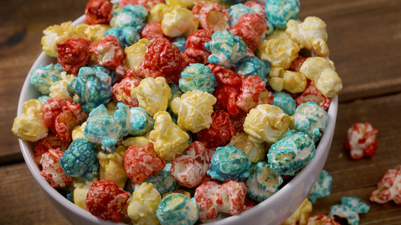 Bowl of candied popcorn