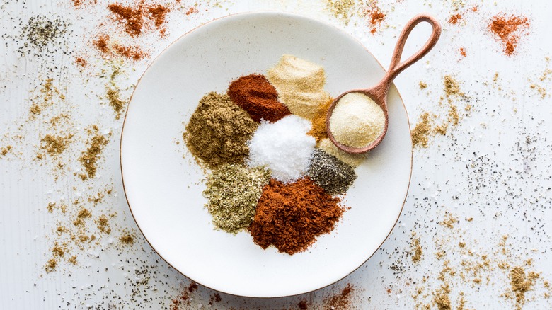 taco seasoning spices on plate