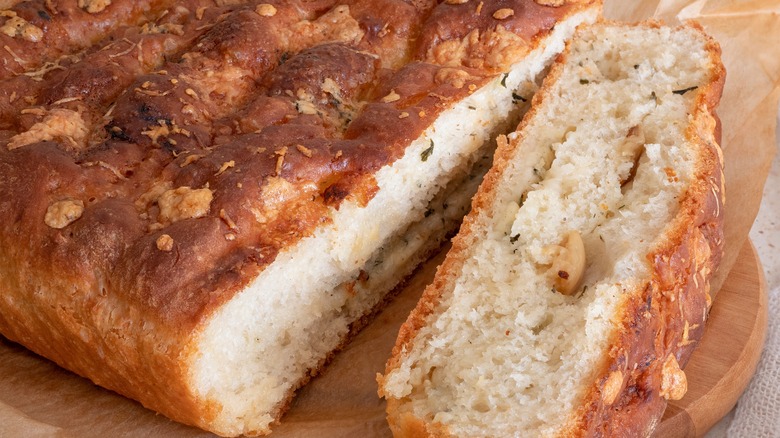 sourdough bread with garlic and parmesan