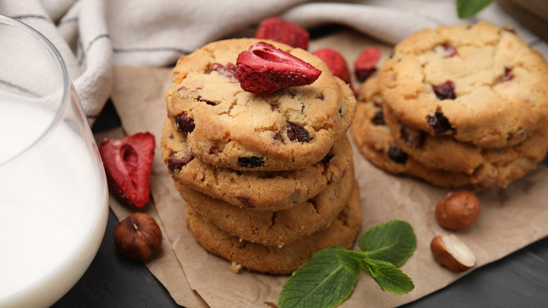 cookies with freeze dried fruit