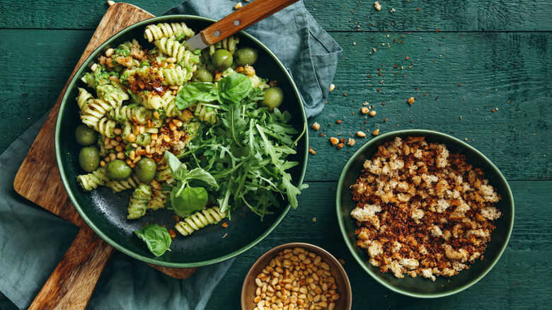 Pasta salad with extra toppings