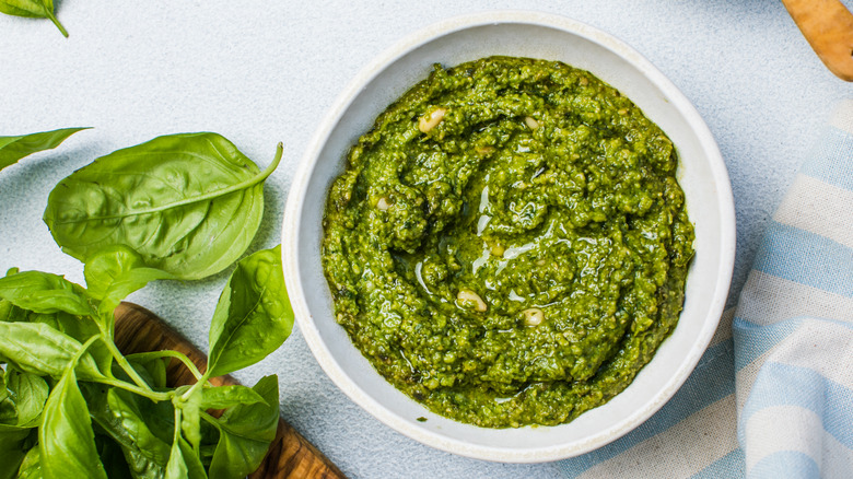 bowl of pesto