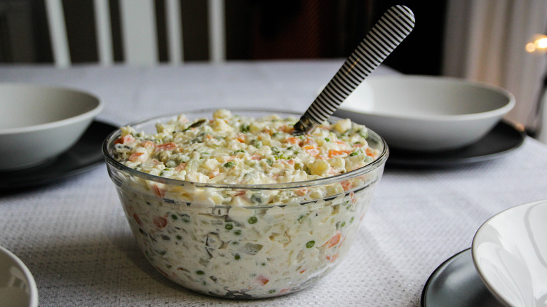 A bowl of Polish potato salad