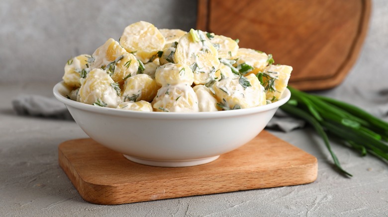 A bowl of potato salad