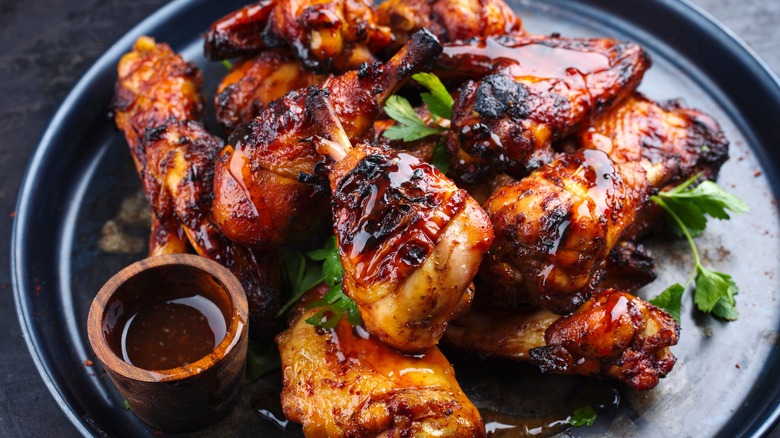 plate of grilled barbecue chicken