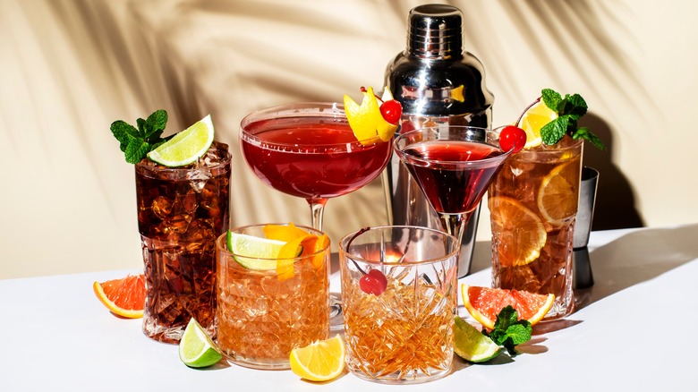 An array of cocktails