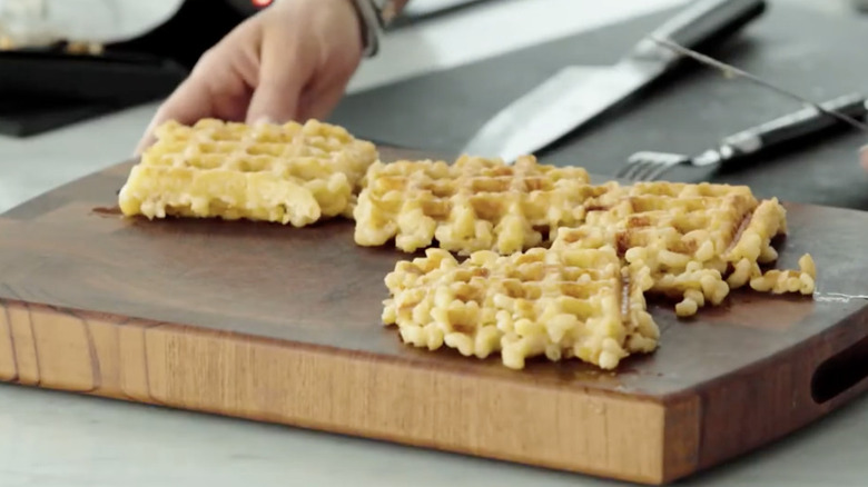 leftover mac and cheese waffles