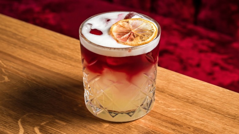 A New York sour on a table