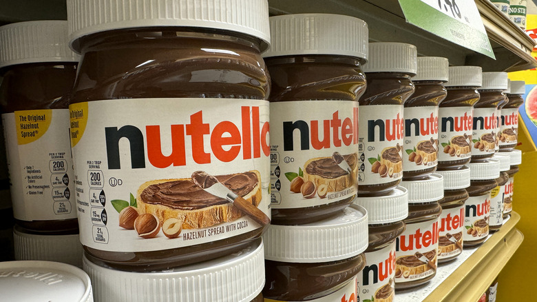 Jars of Nutella on a store shelf