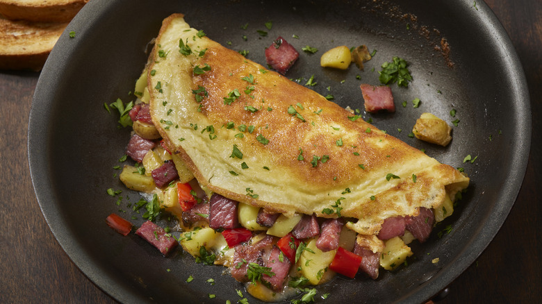 corned beef hash in a skillet