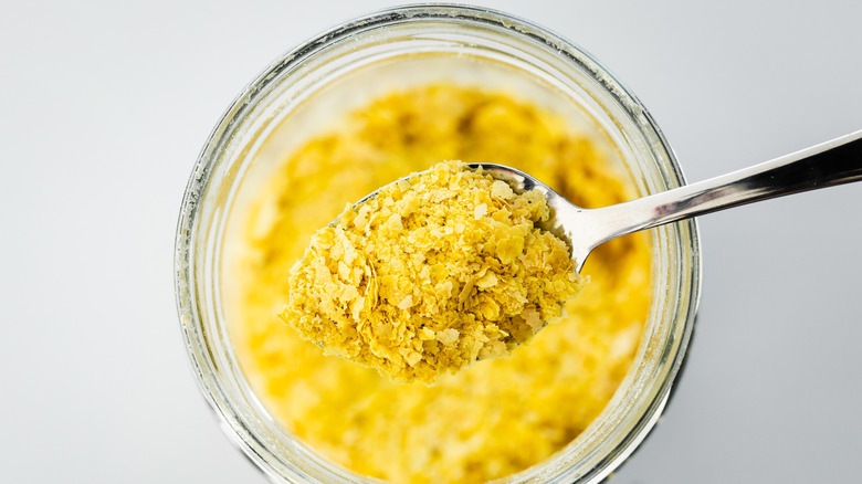 Close-up of nutritional yeast