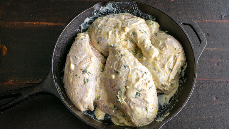 chicken breasts in yogurt marinade