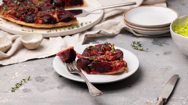 glazed beet thyme tarte tatin