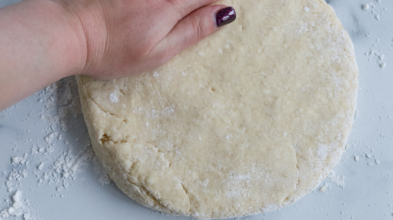 hand shaping scone dough