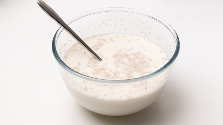 yeast, honey and milk mixture