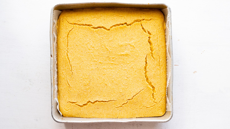 gluten free cornbread in dish