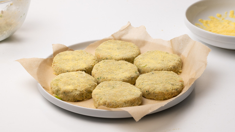 crab cake patties on plate