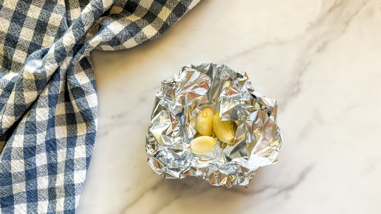 garlic in foil