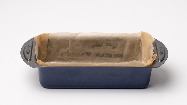 parchment paper lined loaf pan