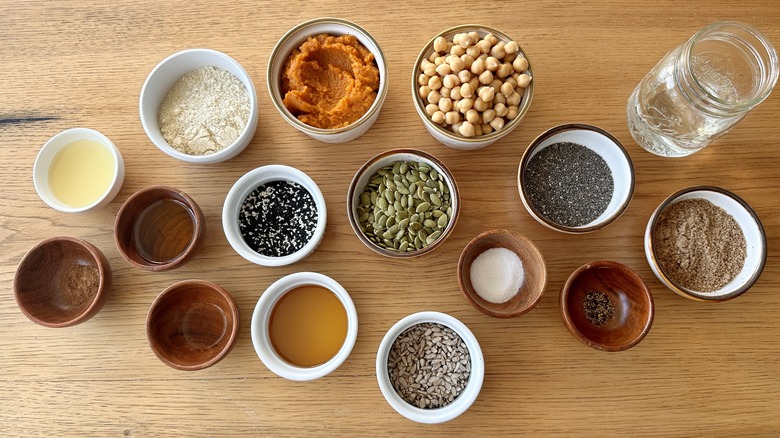 pumpkin crackers and hummus ingredients