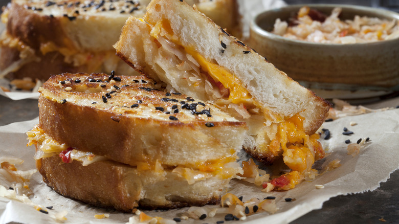 kimchi grilled cheese sandwiches