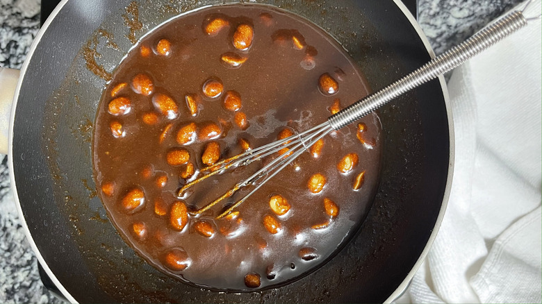 gochujang icing with peanuts