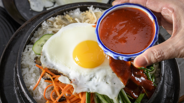 Gochujang sauce and egg