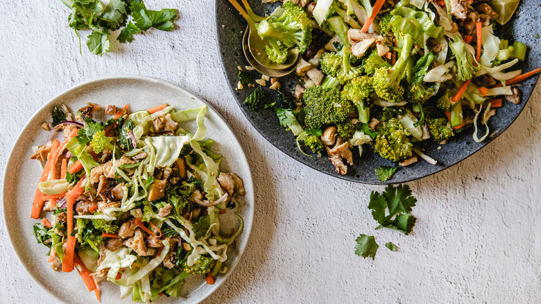 Plate of salad with small serving